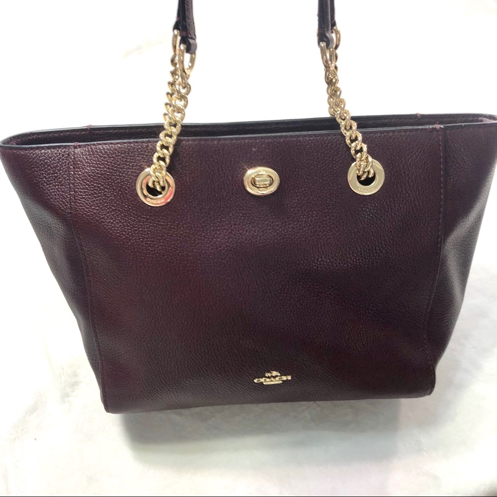 Coach Leather Purse Burgundy